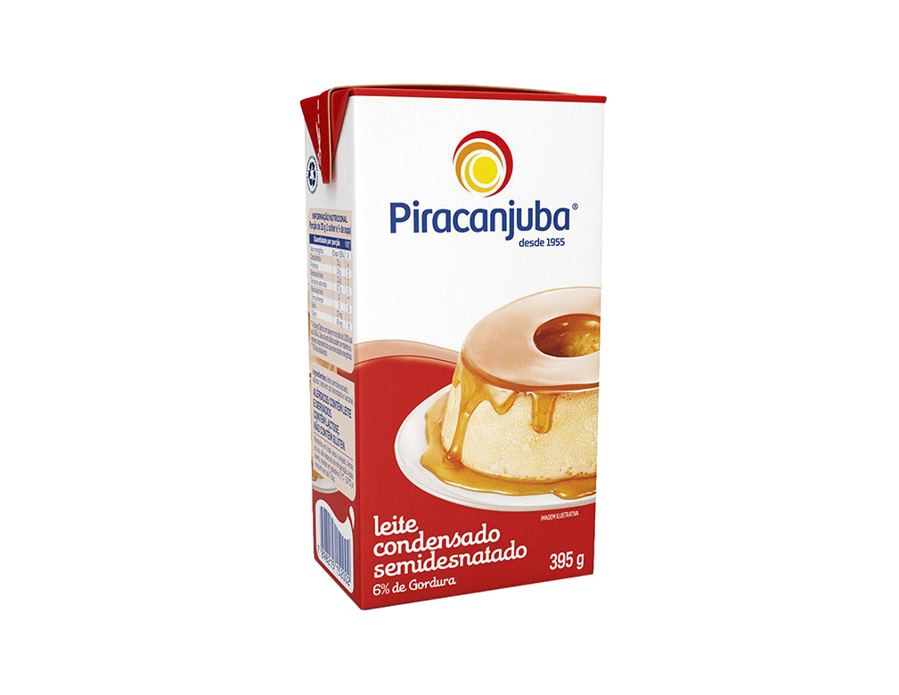 LEITE CONDENSADO PEQUENO SEMIDESNATADO PIRACANJUBA 395 G (CX 27 UN)